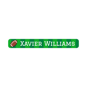 pencil name labels for kids in football green