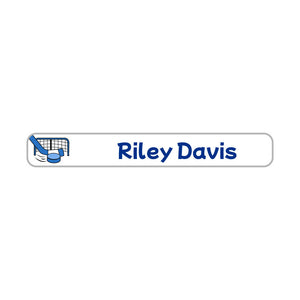 mini pencil labels hockey blue