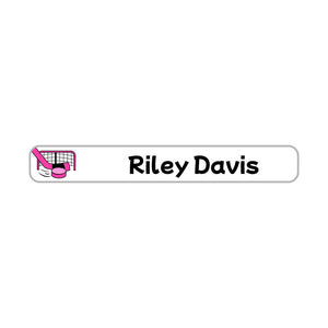 mini pencil labels hockey pink