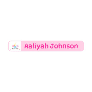 pencil name labels for kids unicorn light pink