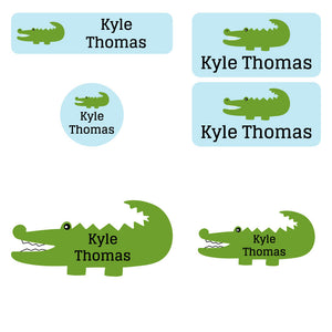 preschool labels pack allligator light blue