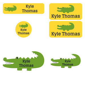 preschool labels pack allligator yellow