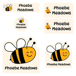 preschool labels pack bee light tan