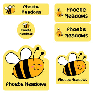preschool labels pack bee yellow