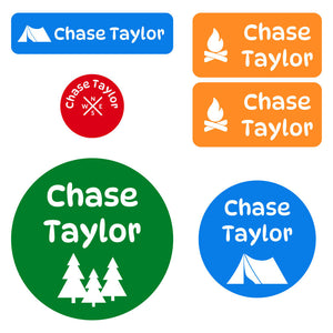 preschool labels pack campsite elementary
