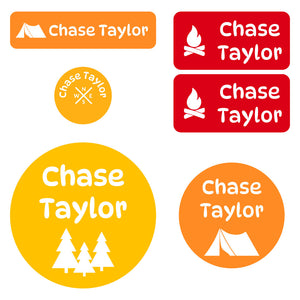 preschool labels pack campsite sunrise