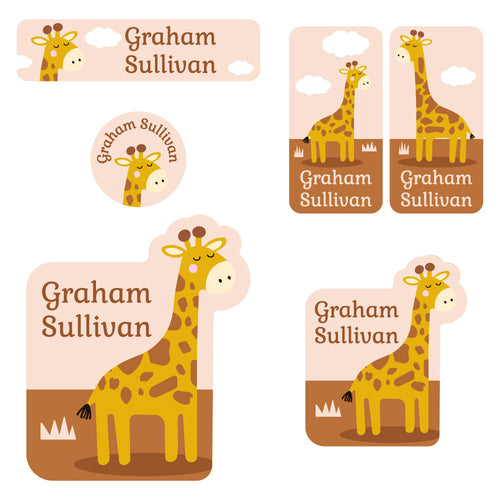 Giraffe Prechool Labels Pack For Kids | Name Bubbles