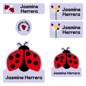 preschool labels pack ladybug periwinkle