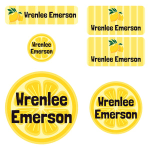 preschool name labels lemons yellow