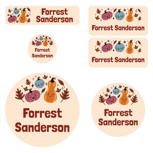 preschool labels pack pumpkin patch