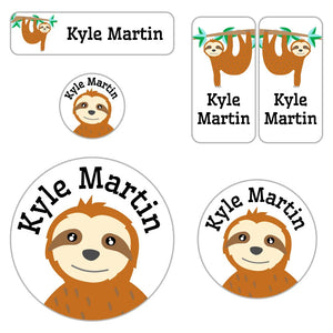 preschool labels pack sloth white