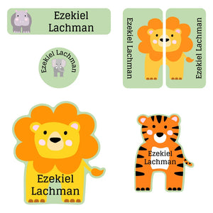 zoo animals aloe preschool labels pack