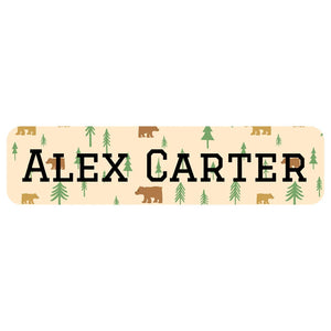 rectangle name labels for kids in bear cream