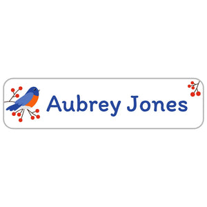 rectangle name stickers for kids in bluebird
