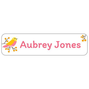 rectangle name stickers for kids in canary