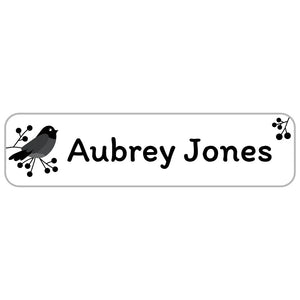 rectangle name stickers for kids in raven