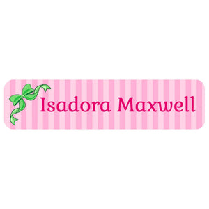 rectangle name labels bow green pink