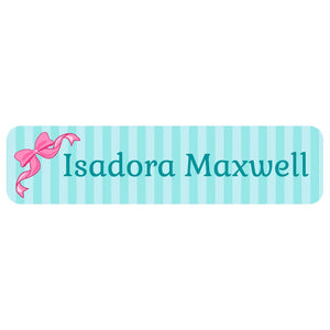 rectangle name labels bow pink blue