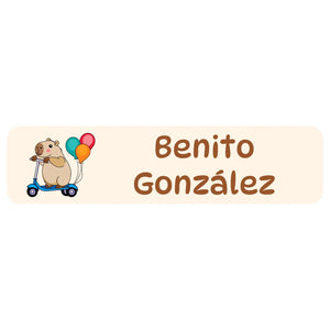 rectangle name labels in capybara cream
