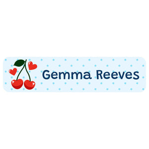 rectangle name labels cherries blue