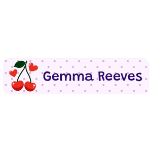 rectangle name labels cherries purple