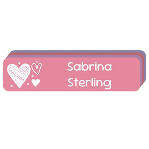 rectangle name labels doodle hearts berry bash
