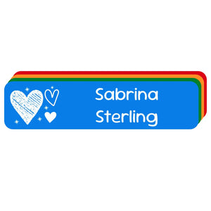rectangle name labels doodle hearts elementary