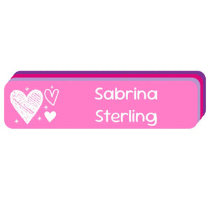 rectangle name labels doodle hearts fairy princess