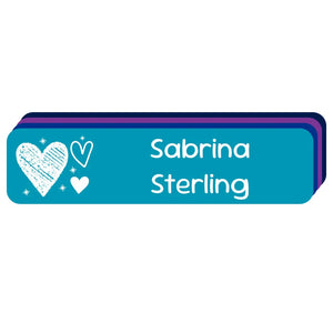 rectangle name labels doodle hearts night sky