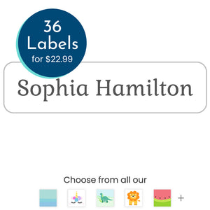 custom rectangle name labels for kids