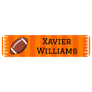 rectangle name stickers for kids in football orange