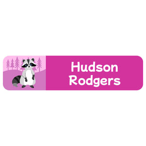 rectangle name labels forest animals pink