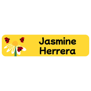 rectangle name labels ladybug yellow