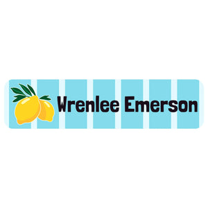 rectangle name labels lemons blue