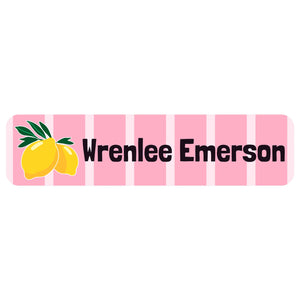 rectangle name labels lemons pink