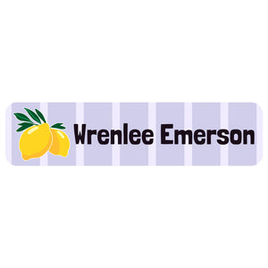 rectangle name labels lemons purple