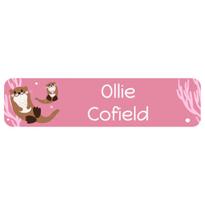 rectangle name labels otter muted pink