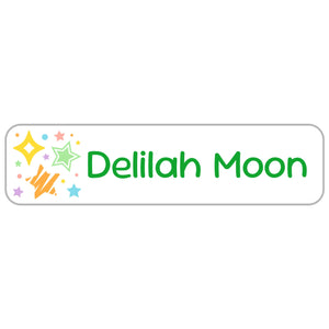 rectangle name labels stars green rainbow