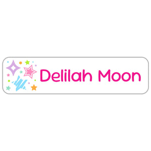 rectangle name labels stars pink rainbow