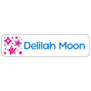 rectangle name labels stars pink blue