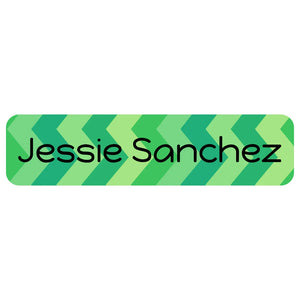 rectangle dishwasher-safe labels for kids in zig zag green