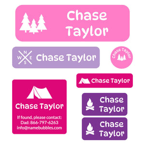 school labels pack campsite fairy princess