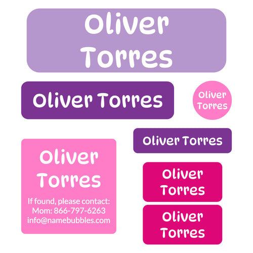 Color Combos School Labels Pack | Name Bubbles