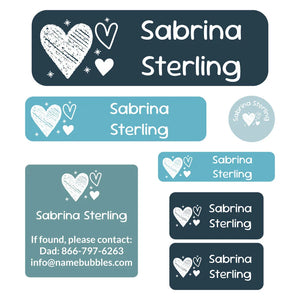 school labels pack doodle hearts arctic popsicle