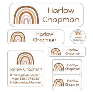 school labels pack neutral rainbow desert sand