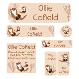 school labels pack otter tan