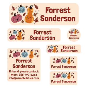 school labels pack pumpkin patch