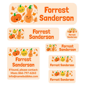 school labels pack pumpkin spice