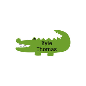 custom shape name labels alligator orange