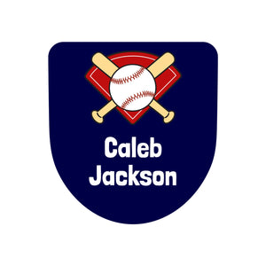 baseball badge name stickers for kids baseball dark blue